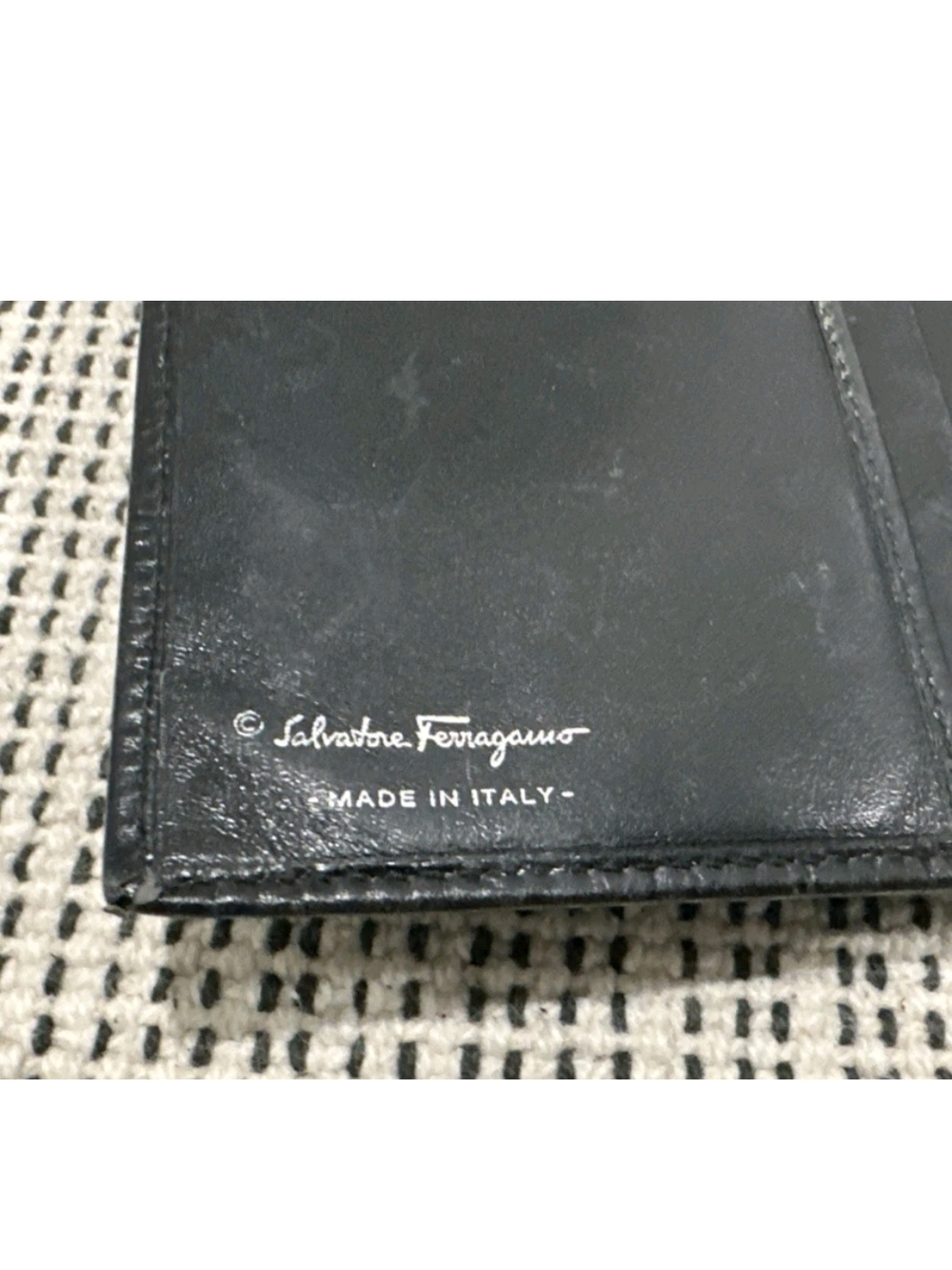 Salvatore Ferragamo Black Embossed Leathe Wallet - Picture 9 of 13